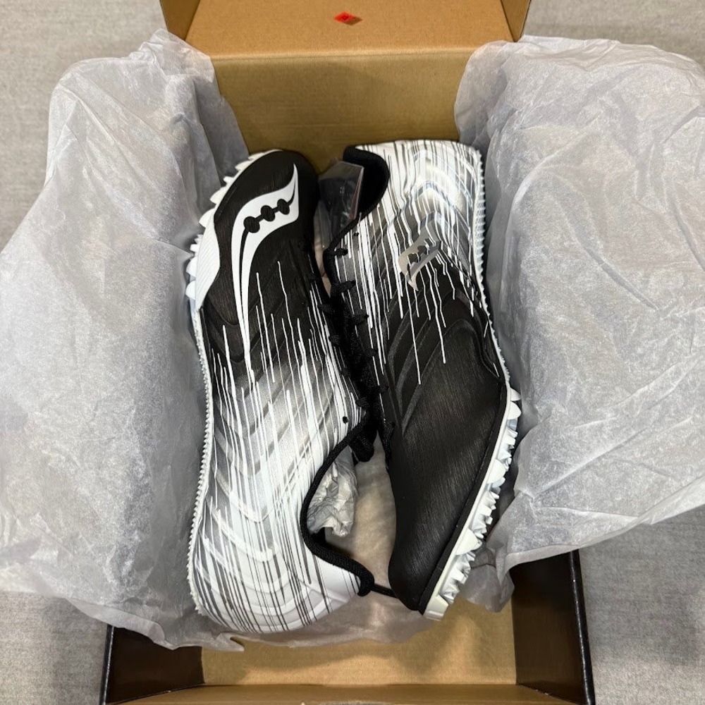 Saucony Spitfire 5 Track Spikes Running Shoes Mens Size 10 Black White